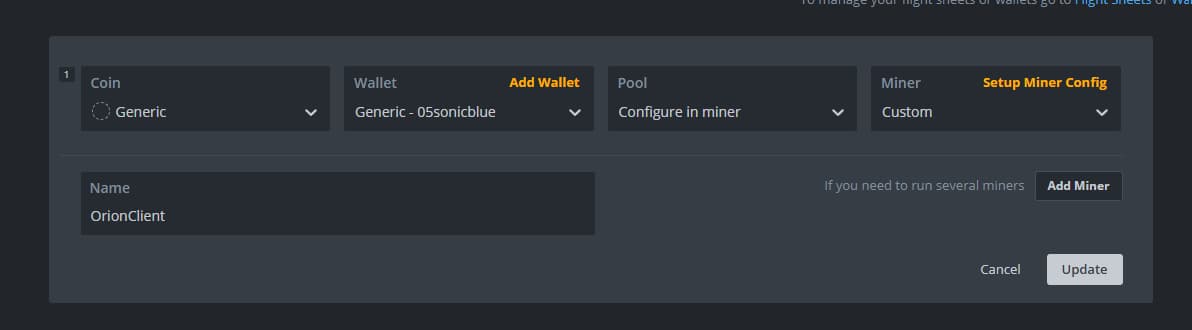 HiveOS Flightsheet Settings 2